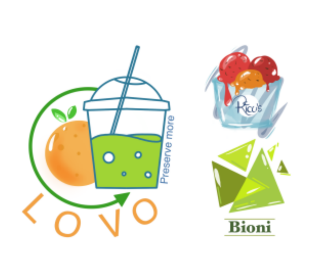 Beispiele für Logodesign: LOVO und Bioni